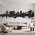 Virginia Beach Skyline Black & White Mural Wallpaper - room preview 05