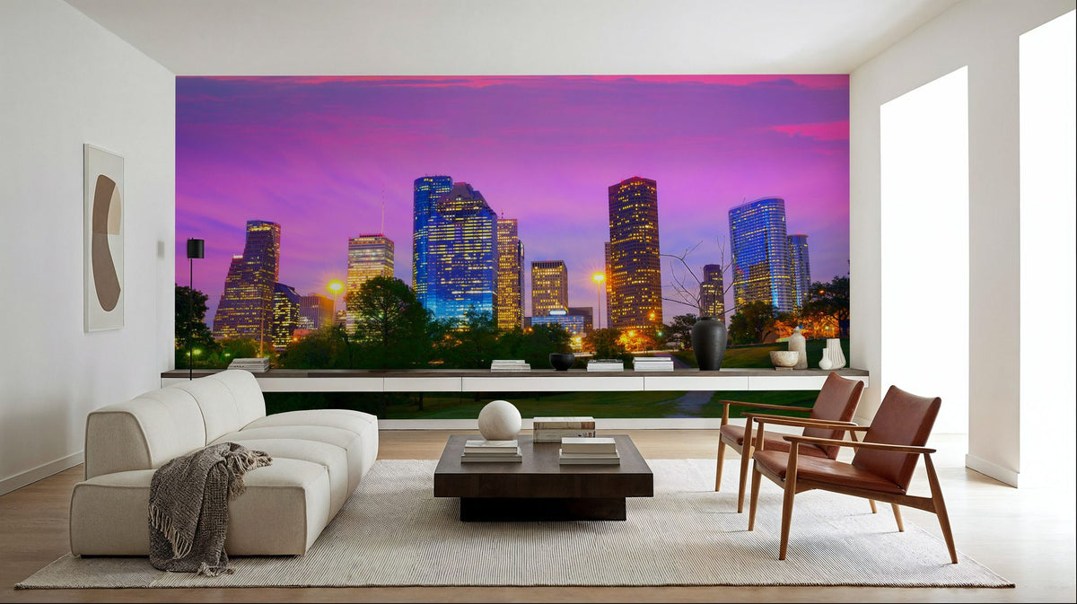 Houston Twilight Mural Wallpaper - room preview 05