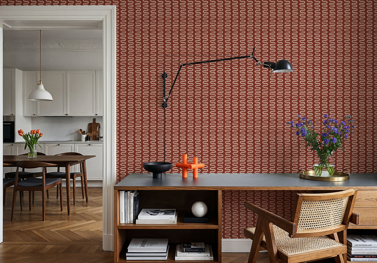 Serpentine Lines Mural Wallpaper - room preview 05