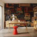Letterpress Wood Mural Wallpaper - room preview 05