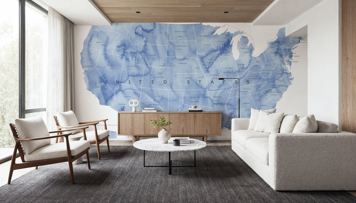 US State Map - Iria Mural Wallpaper - room preview 05
