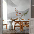 Concrete Shapes White Mural Wallpaper - room preview 05