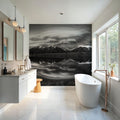 Chinook Clouds BW Mural Wallpaper - room preview 05