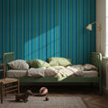 Kala Lines Blue Mural Wallpaper - room preview 05