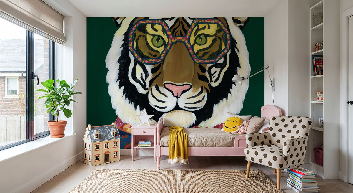 Miami Living Tiger Portrait Mural Wallpaper - room preview 05