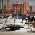 Brooklyn Bridge At Sunrise Mural Wallpaper - room preview 05