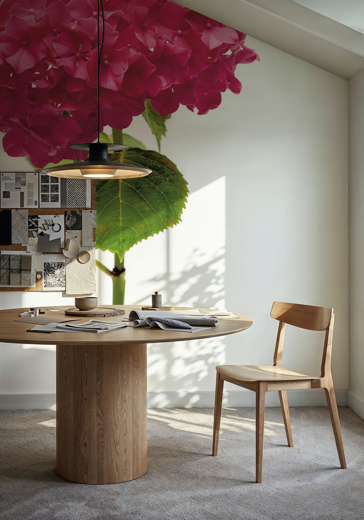 Providence Hydrangea II Mural Wallpaper - Light Tone - room preview 05