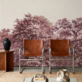 Over the Treetops, Burgundy Mural Wallpaper - room preview 05