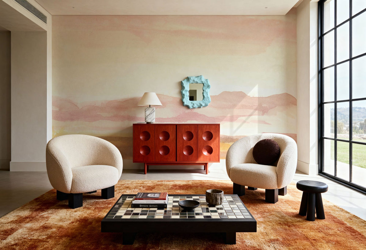 Pink Horizon I Mural Wallpaper - room preview 05
