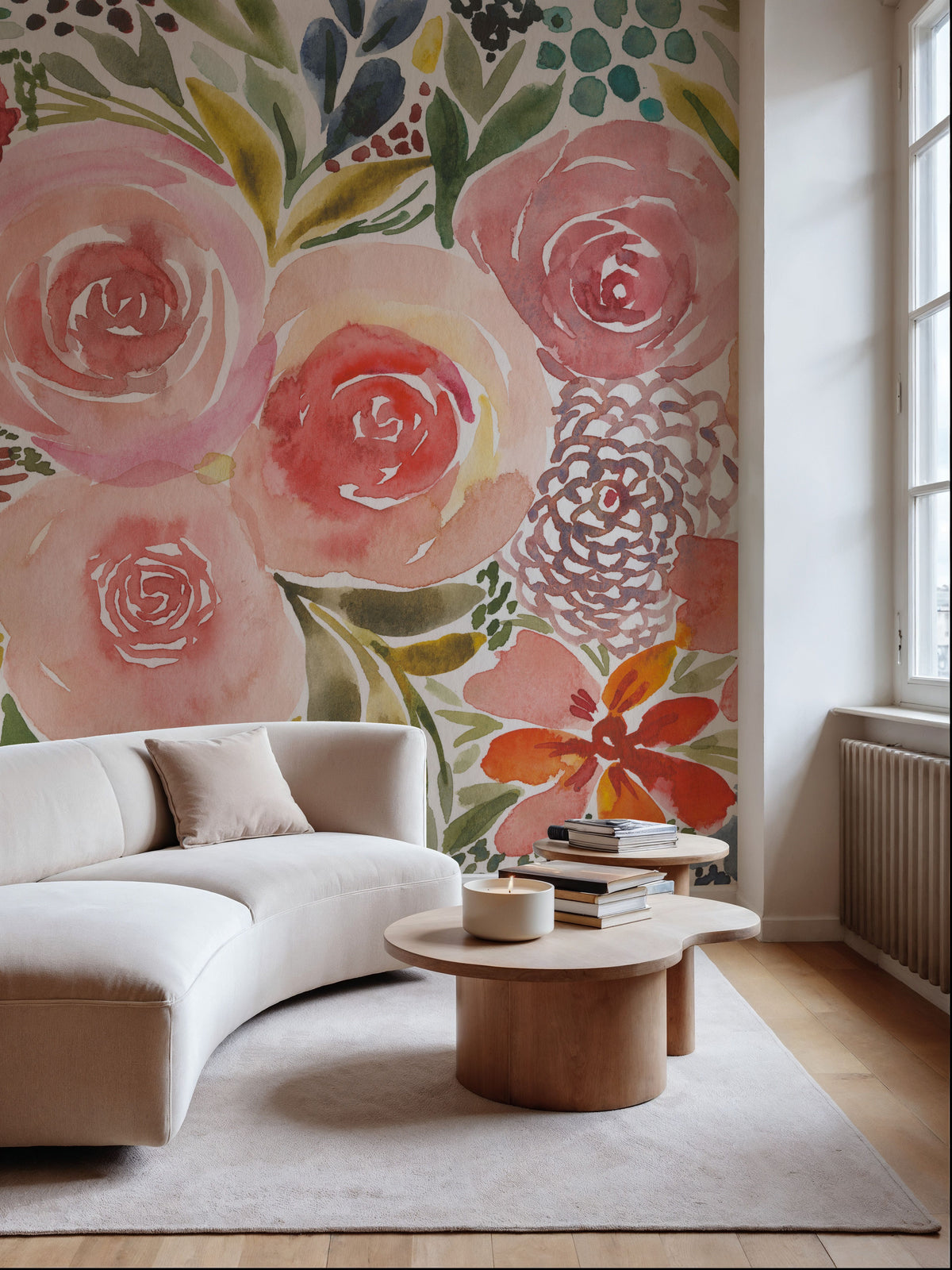 Floral Focus Mural Wallpaper - room preview 05