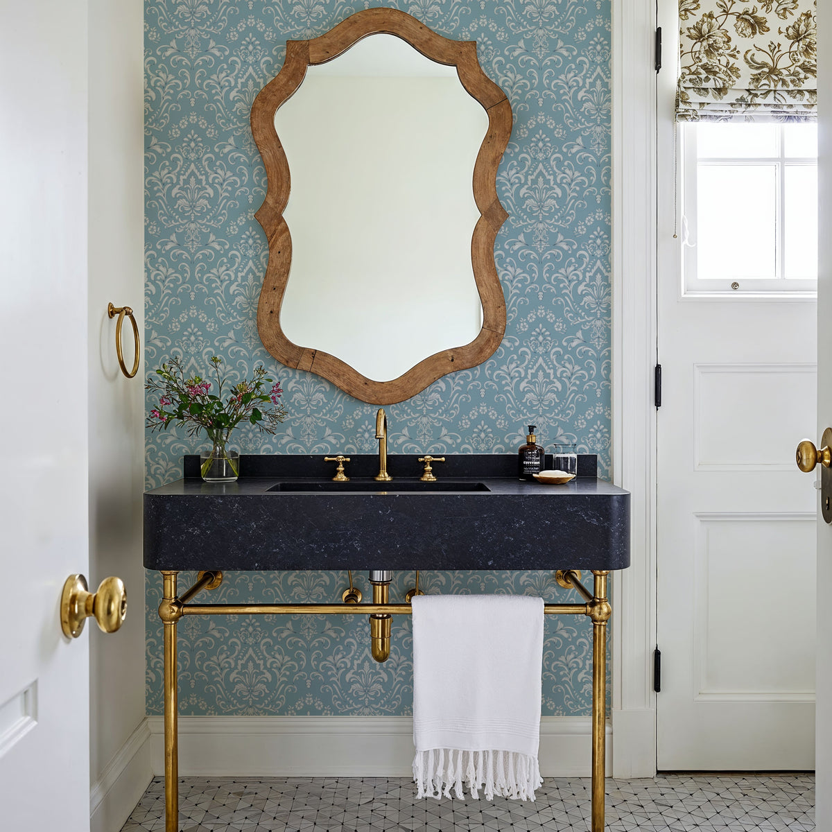 Ludovici Pattern, French Blue Mural Wallpaper - room preview 05
