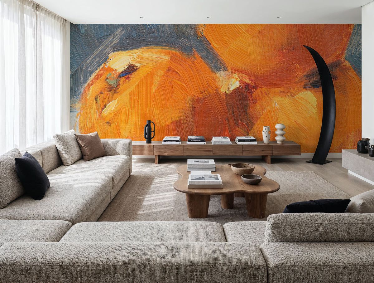 Orange Stack Mural Wallpaper - room preview 05