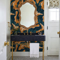 Koi Fish, Ocean Blue Mural Wallpaper - Red Tone - room preview 05