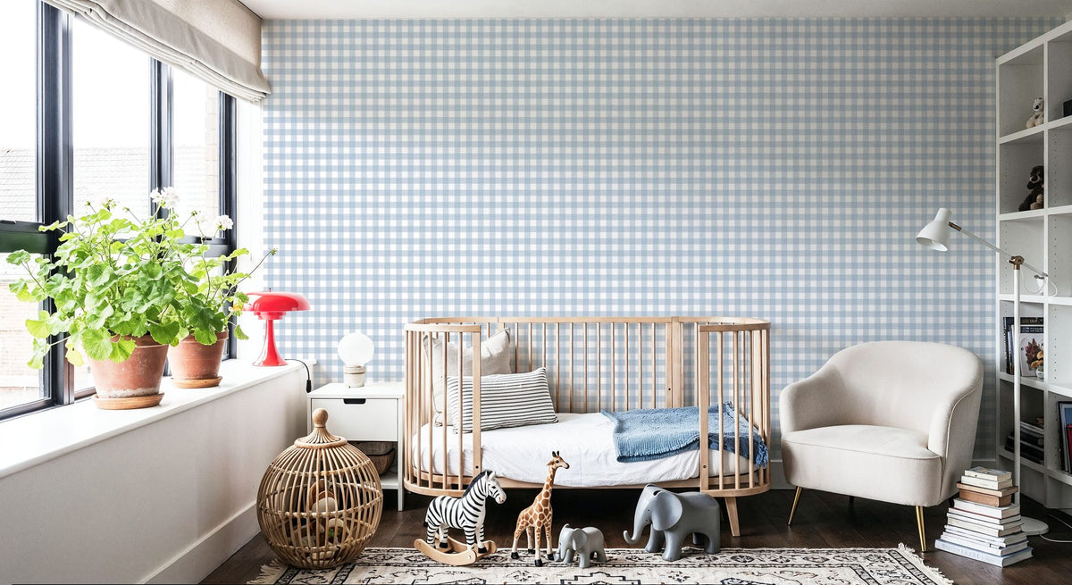 Gingham Sky Mural Wallpaper - room preview 05