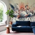 Elegance of Flamingos At Rest Mural Wallpaper - room preview 05