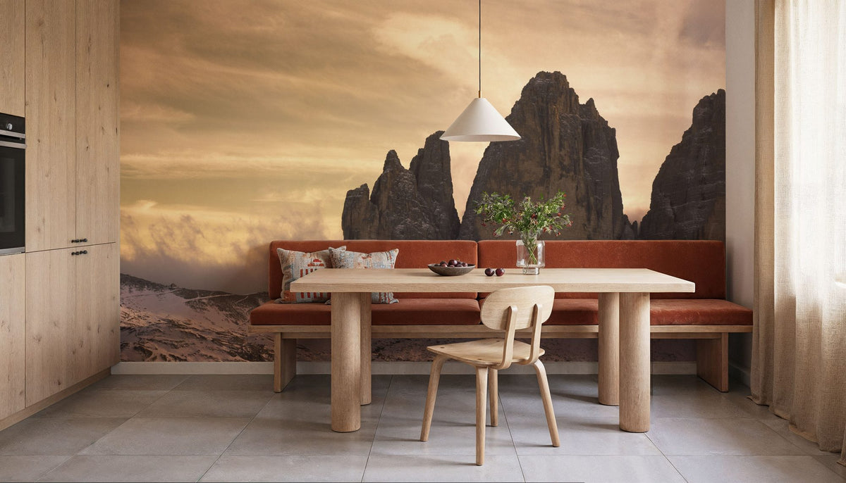 Golden Alpine Twilight Mural Wallpaper - room preview 05