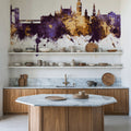 Sevilla Skyline Purple & Gold Mural Wallpaper - room preview 05