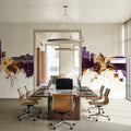 Telford England Skyline Purple & Gold Mural Wallpaper - room preview 05