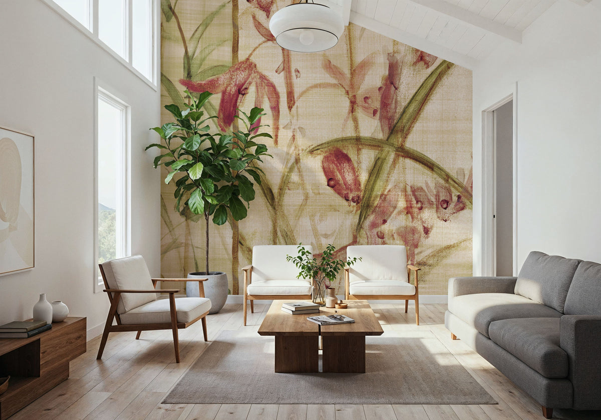Orchids Cropped I Mural Wallpaper - room preview 05