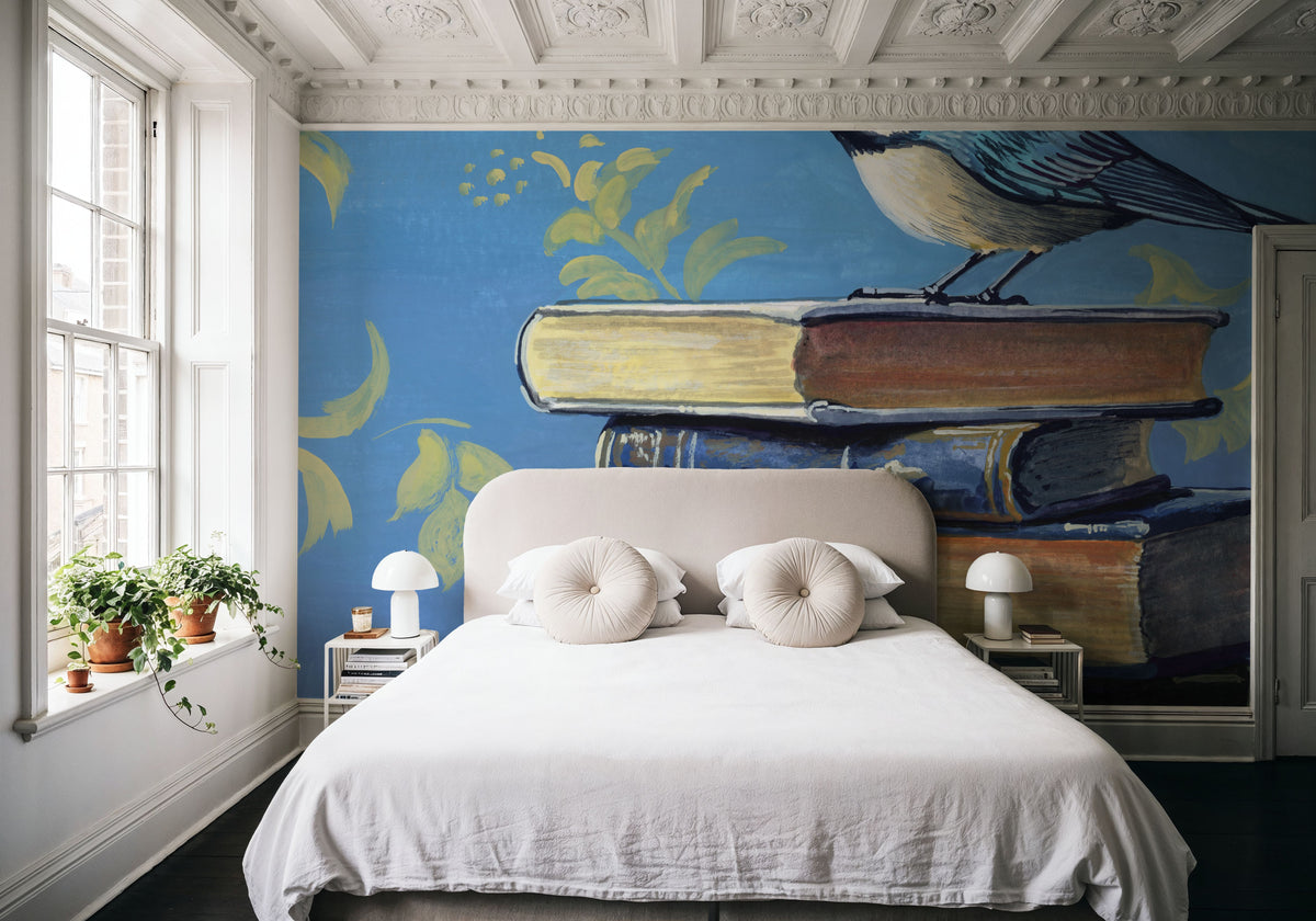 Early Bird Bookworm Mural Wallpaper - room preview 05