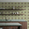 Geo Floral, Pistachio Mural Wallpaper - room preview 05