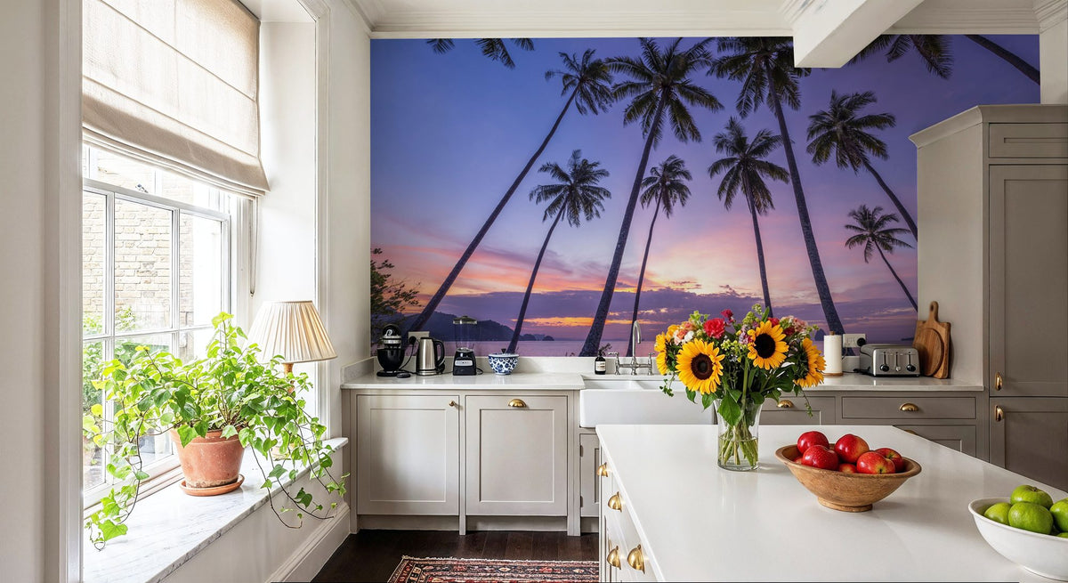 Sunset Palm Vista Mural Wallpaper - room preview 05