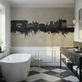 Tuscaloosa Alabama Skyline Concrete Mural Wallpaper - room preview 05