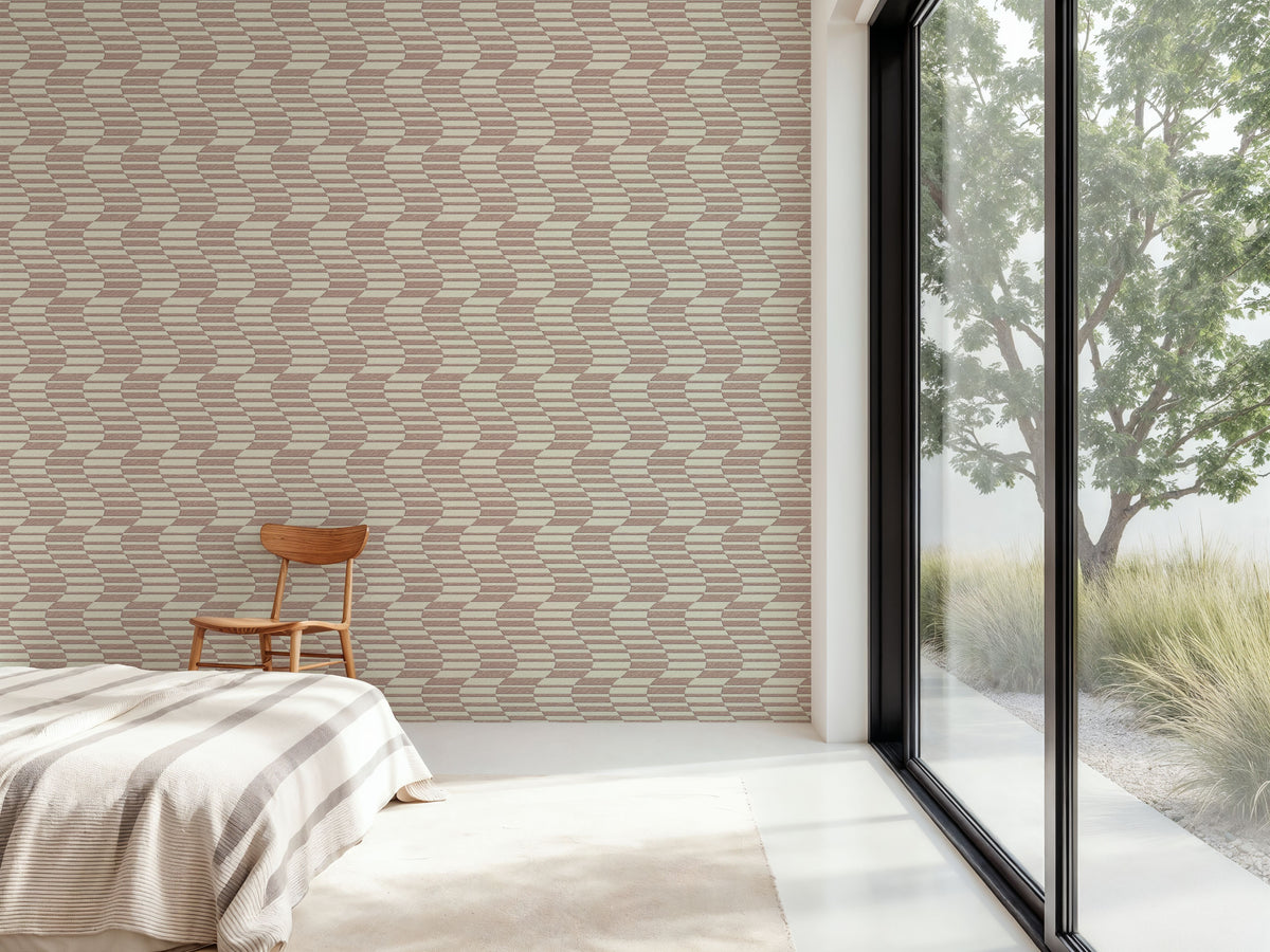 Pulse, Dusty Rose Mural Wallpaper - room preview 05
