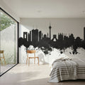 Tehran Iran Skyline Black & White Mural Wallpaper - room preview 05