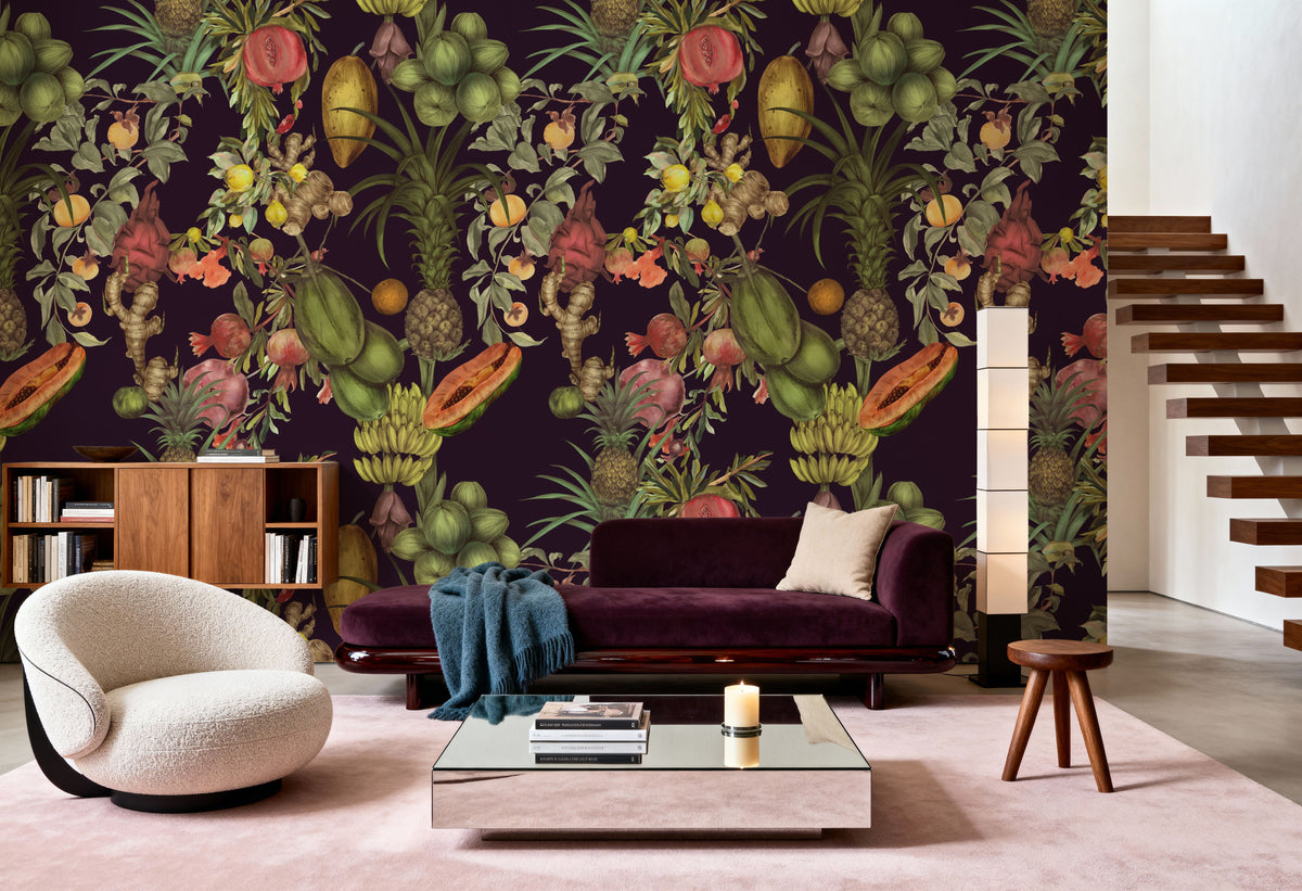 Juicy Fruits, Plum Mural Wallpaper - room preview 05