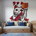 Neko Cat Mural Wallpaper - room preview 05