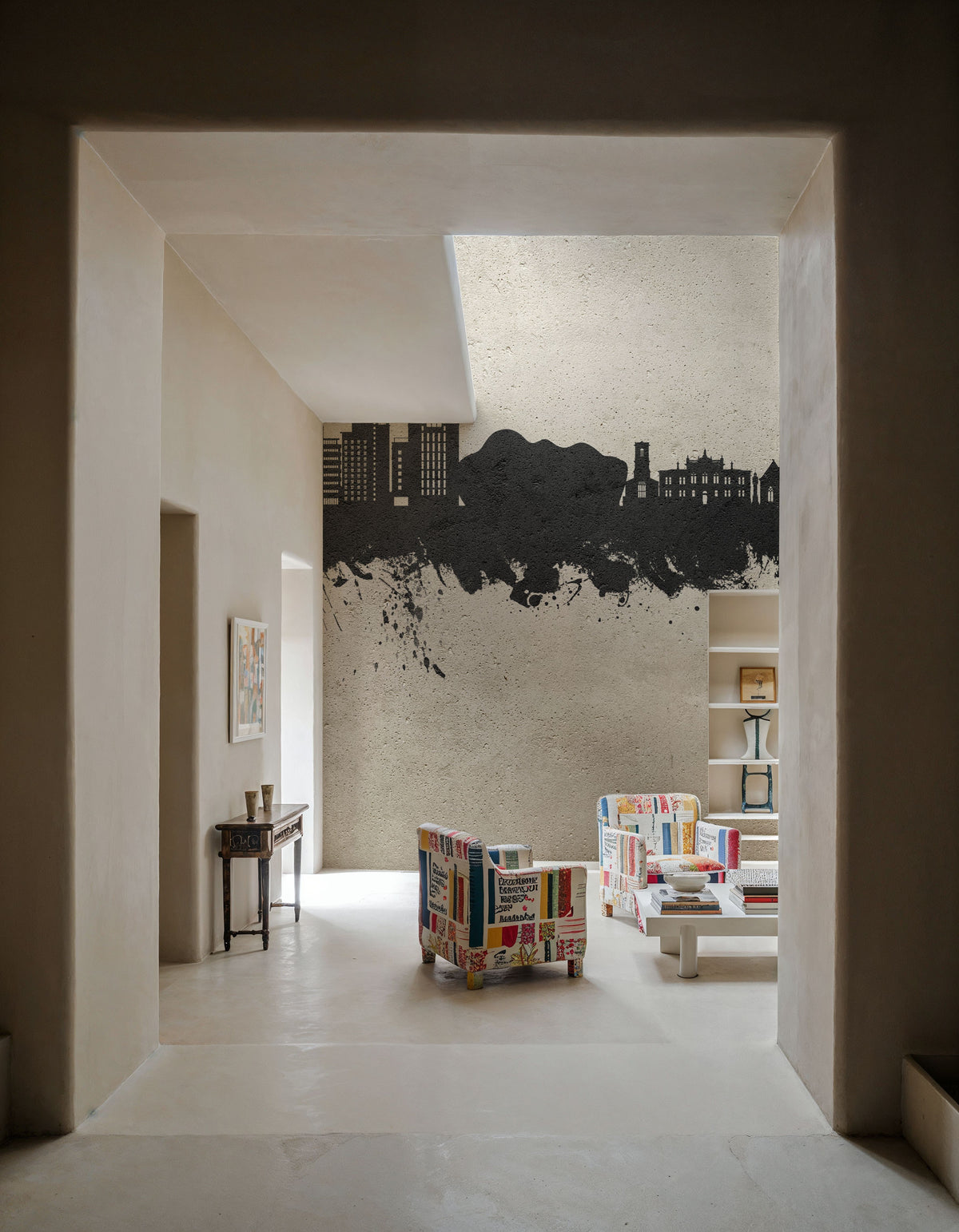 Gateshead England Skyline Concrete Mural Wallpaper - room preview 05