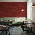 Hidden Peonies, Pink on Brick Mural Wallpaper - room preview 05