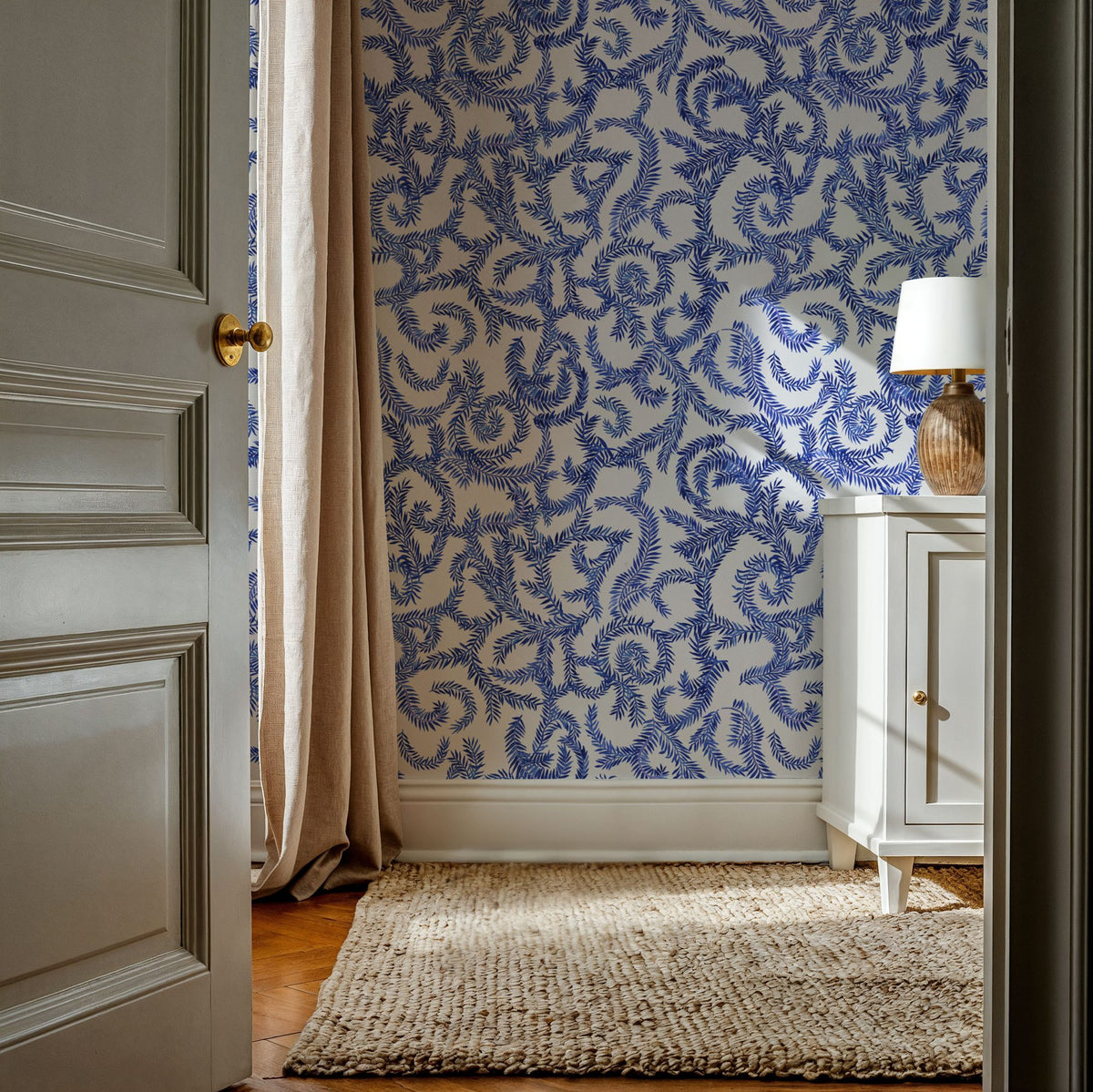Olive Tree, Indigo Mural Wallpaper - room preview 05