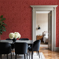 Time to Share Florals Red Mural Wallpaper - room preview 05