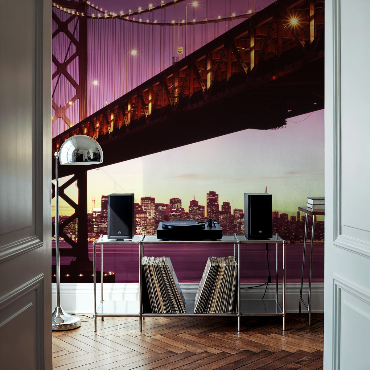 City Dusk Crossing Mural Wallpaper - room preview 05