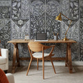 Flower Collection, Green & Blue Mural Wallpaper - room preview 05