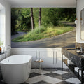 Emerald Woodland Path, Mural Wallpaper - room preview 05