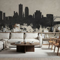 Knoxville Tennessee Skyline Concrete Mural Wallpaper - room preview 05