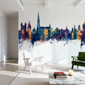 Ulm Germany Skyline Blue & Bronze Mural Wallpaper - room preview 05