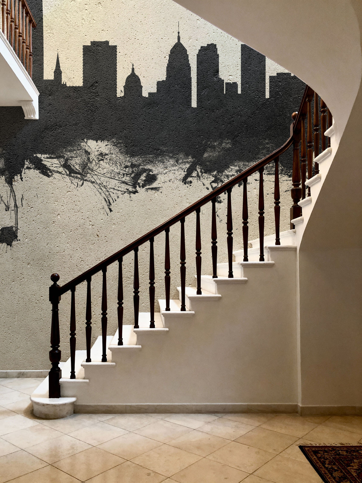 Oklahoma City Skyline Concrete Mural Wallpaper - room preview 05