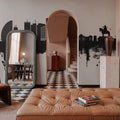Ulaanbaatar Mongolia Skyline Black & White Mural Wallpaper - room preview 05