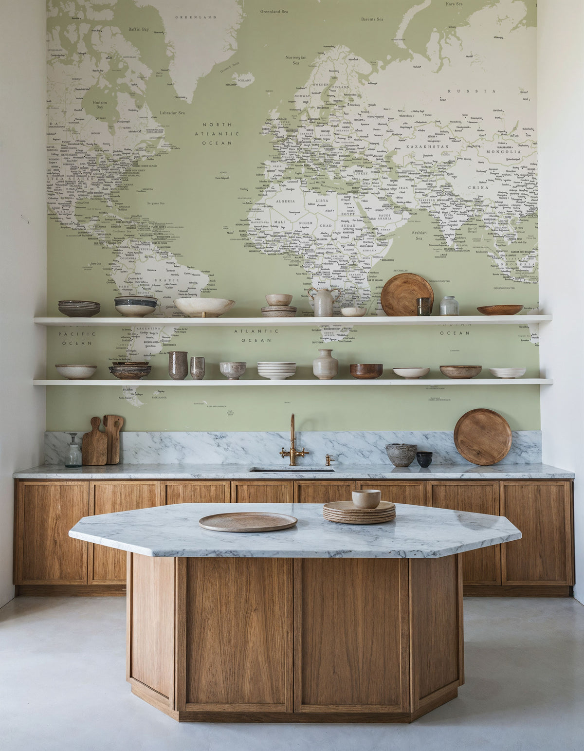 World Map Cities - Xolani Mural Wallpaper - room preview 05