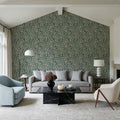 Hydrangea, Teal Mural Wallpaper - room preview 05