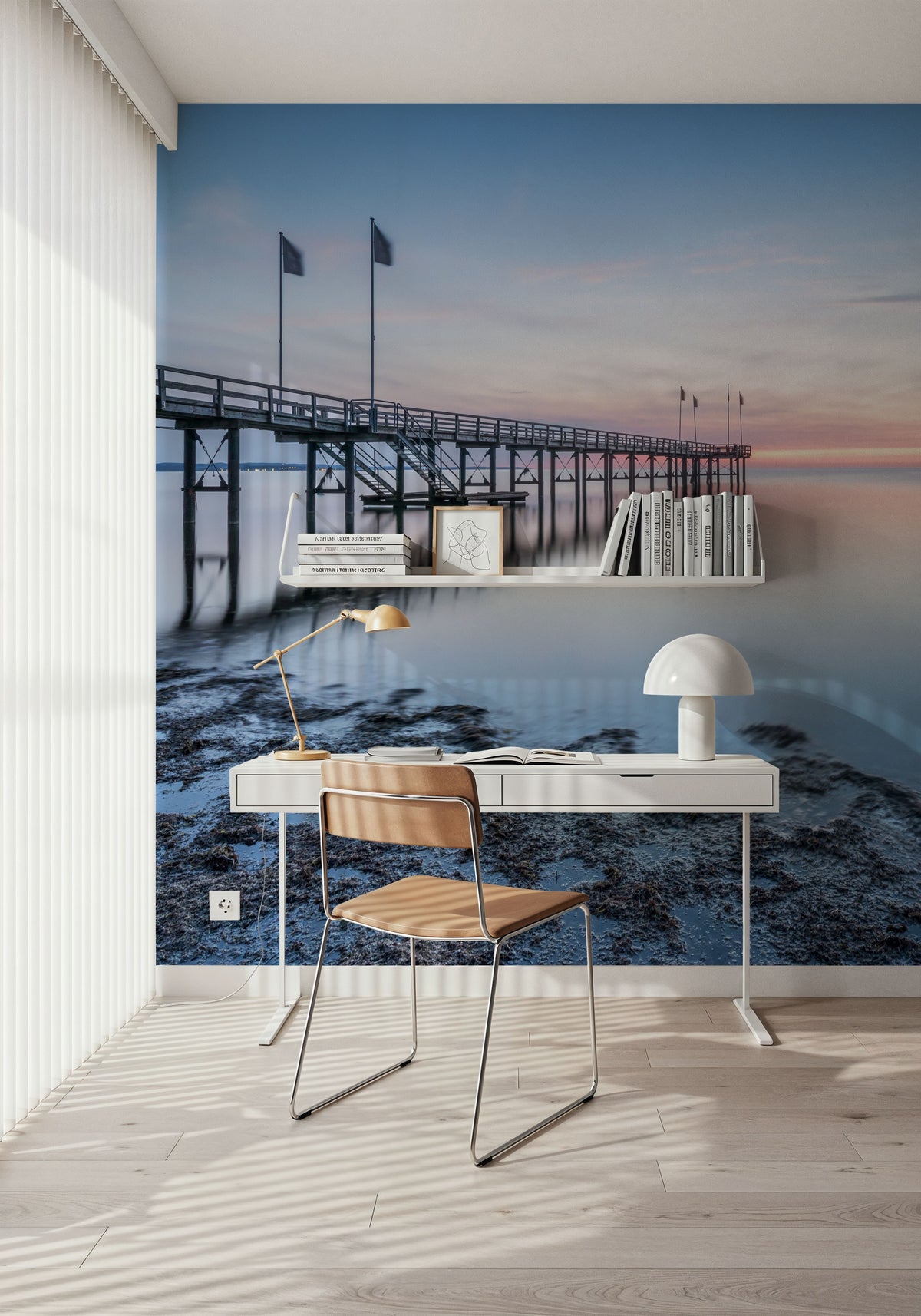 Wooden Pier Mural Wallpaper - room preview 05