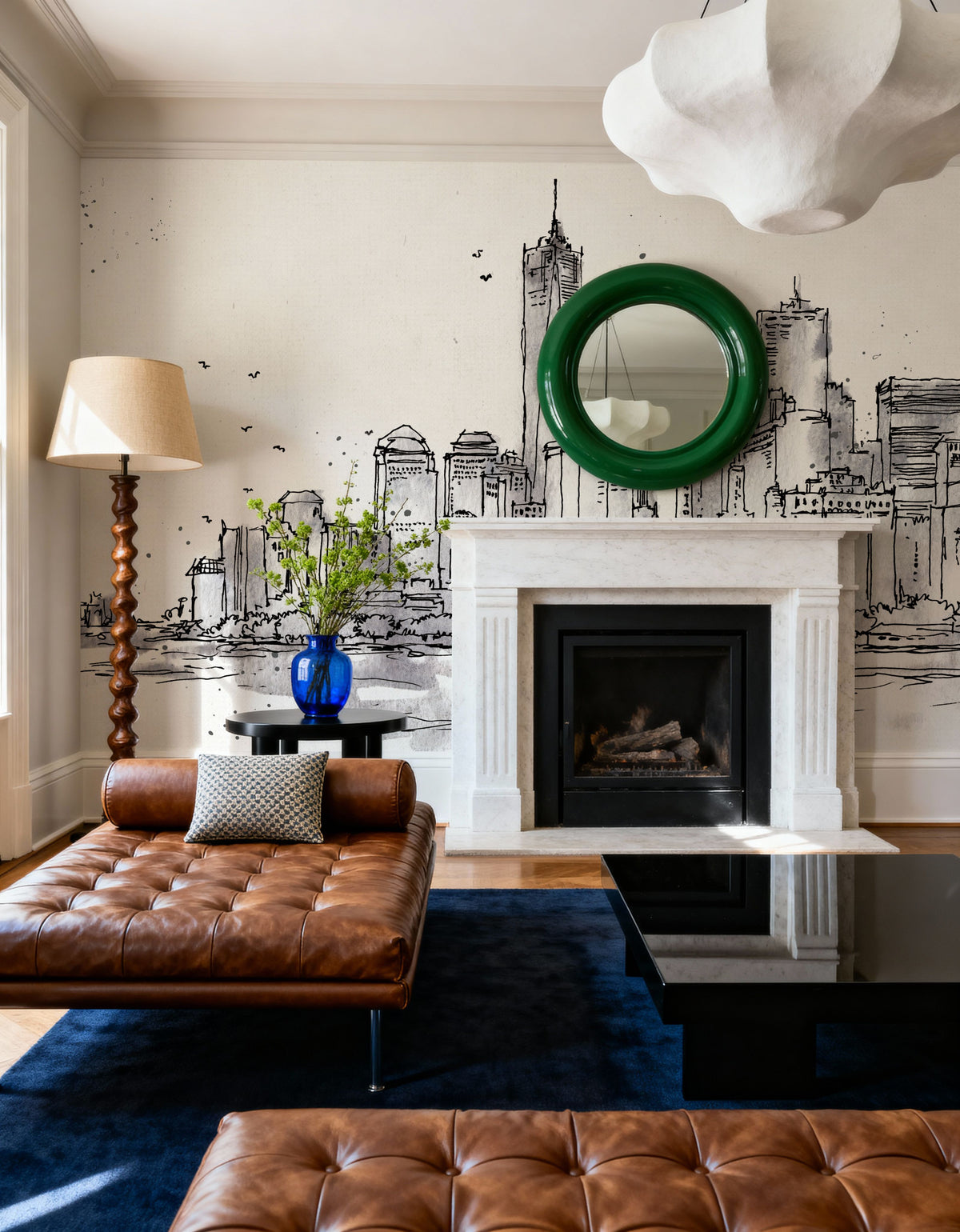 Skyline Sketches New York Mural Wallpaper - room preview 05