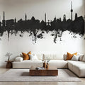 Stuttgart Germany Skyline Black & White Mural Wallpaper - room preview 05