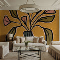 Checkerboard Floral II Mural Wallpaper - room preview 05