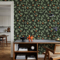 Oak & Acorns, Dark Mural Wallpaper - room preview 05