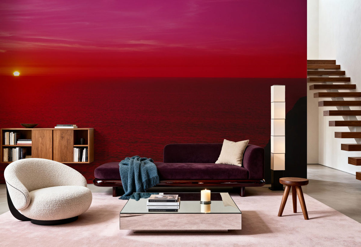 Crimson Horizon Mural Wallpaper - room preview 05